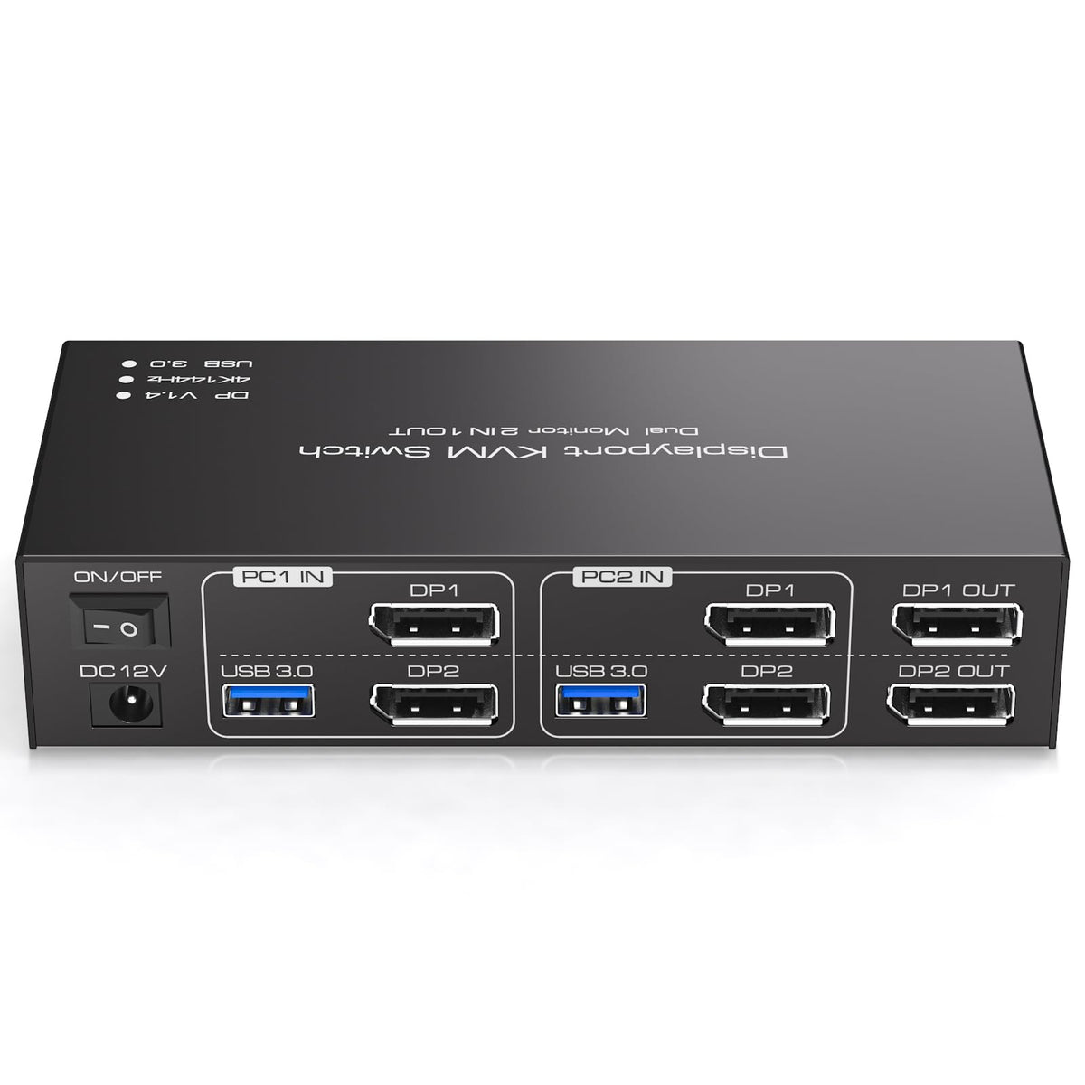 USB C KVM Switch Docking Station for 2 Montors 2 Laptops or MacBook with Displaylink,14-in-1 Thunderbolt Docking Station Support Extended/Copy Mode with 4K@60Hz HDMI and Displayport Dual Display Out