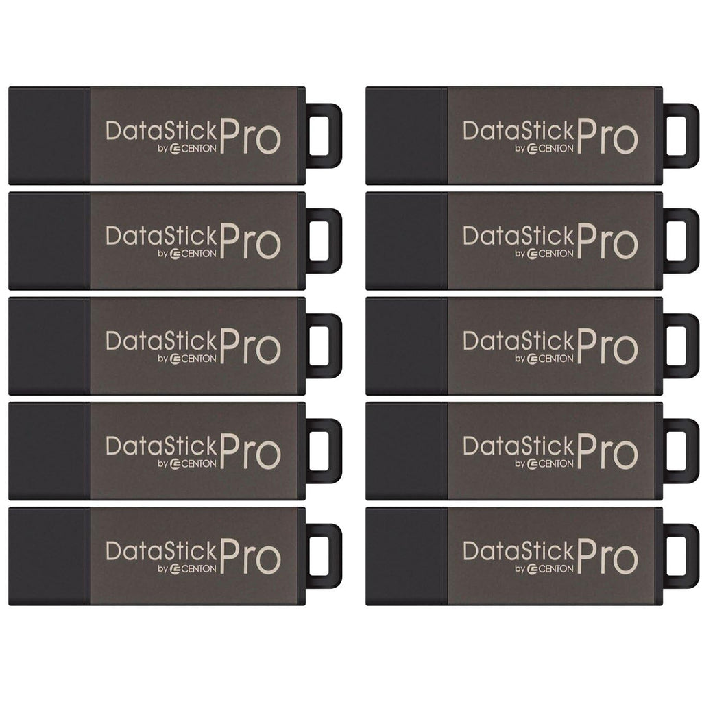 Centon Electronics DataStick Pro USB 2.0 Flash Drive, 2 GB, 50 USB Flash Drives, 50 Bulk Pack, Grey