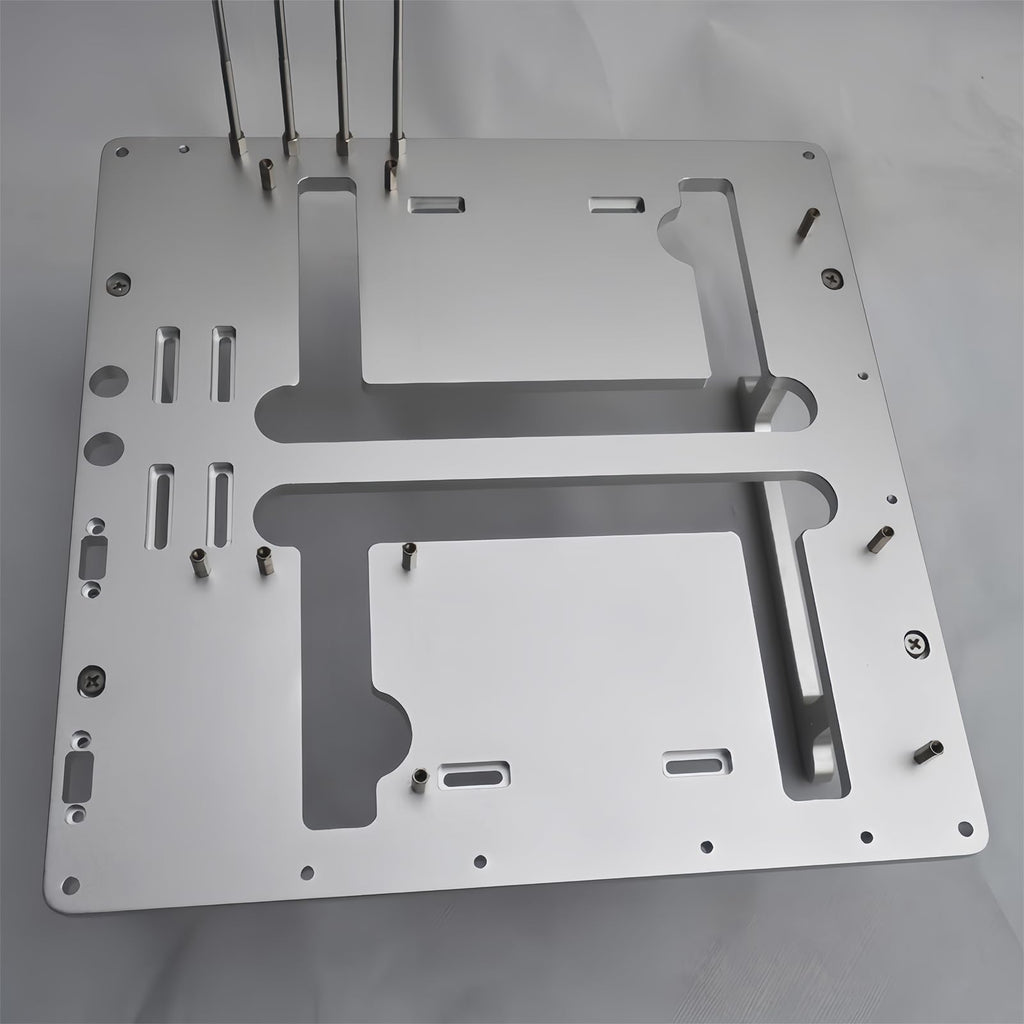 Open Air Frame Computer Case PC Test Bench Aluminum Computer Cases Shell, Support Installation of Water Cooling Devices Compatible with ITX/MATX/ATX Motherboards(MATX Motherboard)