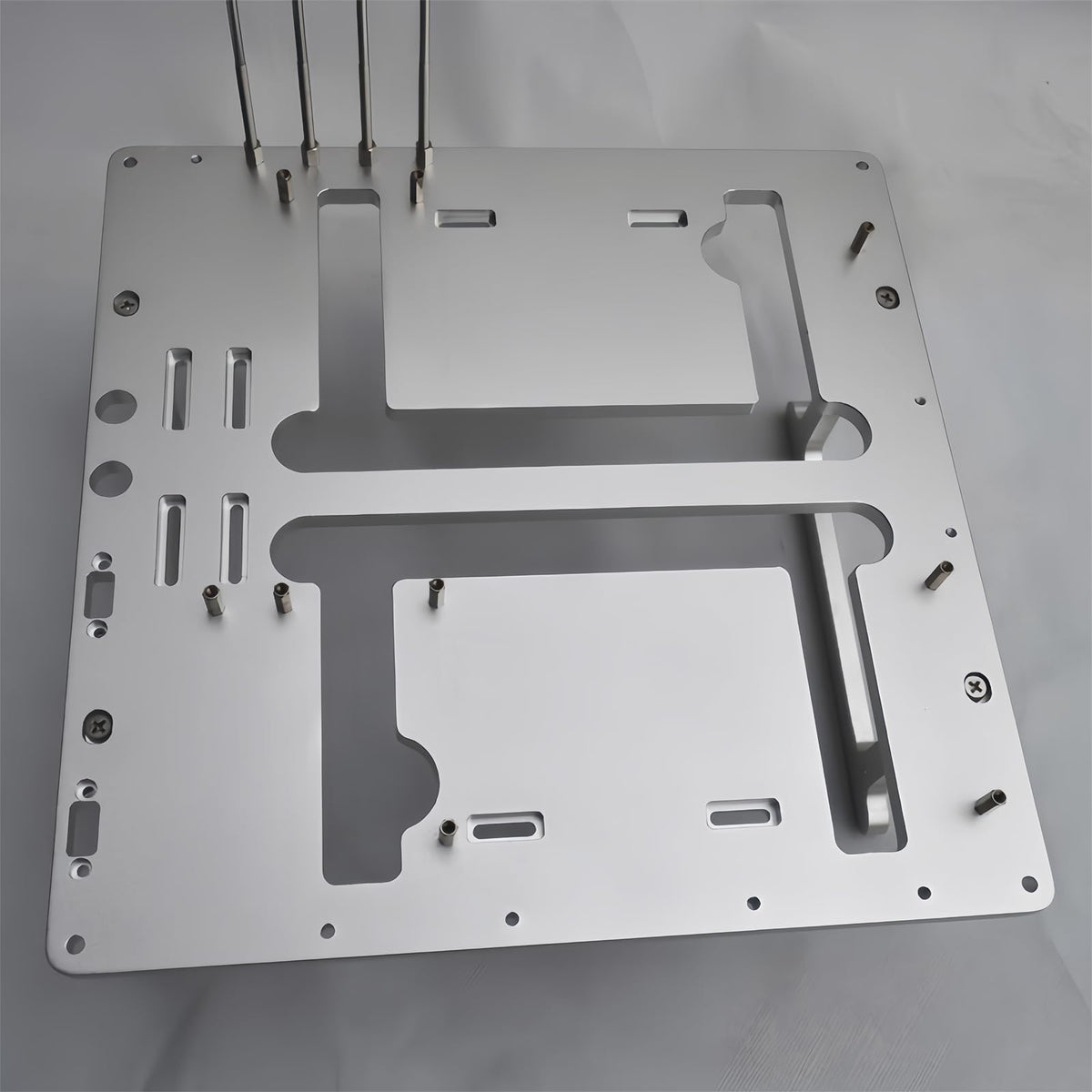 Open Air Frame Computer Case PC Test Bench Aluminum Computer Cases Shell, Support Installation of Water Cooling Devices Compatible with ITX/MATX/ATX Motherboards(MATX Motherboard)