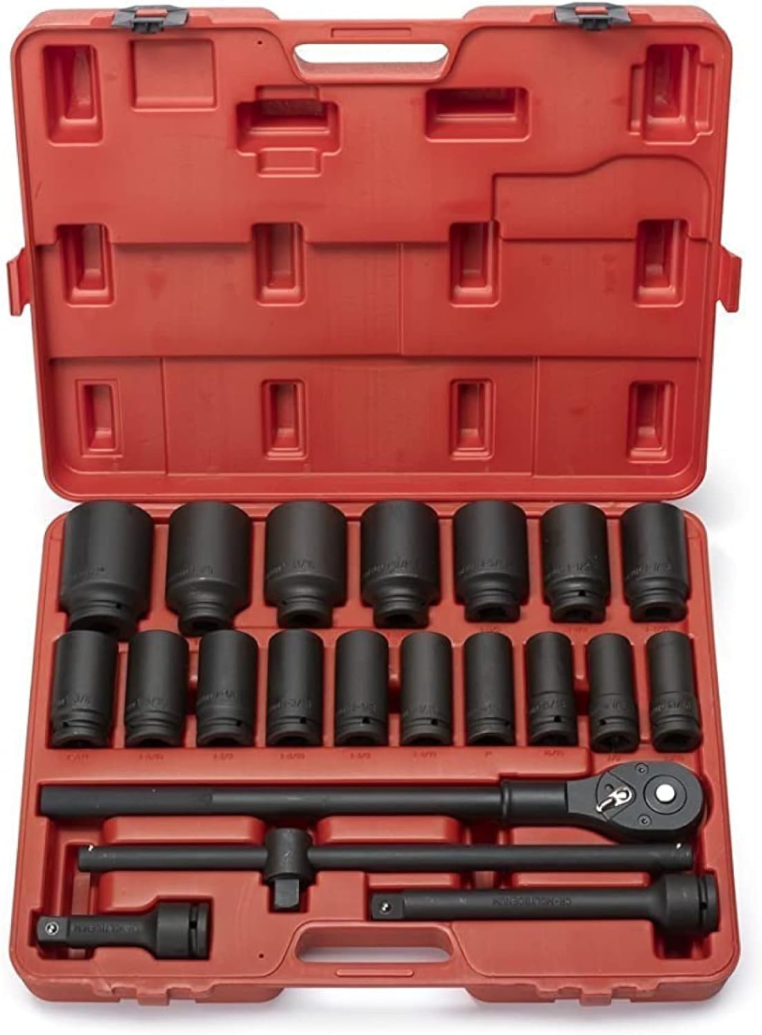 NEIKO 02379A 3/4" Drive Jumbo Impact Socket Set | 21 Piece | Shallow | SAE | Sizes 3/4” to 2” | Cr-V Steel