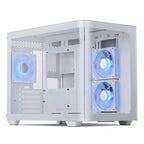 darkFlash ATX Mid-Tower Gaming PC Case, Back Plug-in BTF Motherboard, with 4 ARGB Fans Computer Case, Full View Curve Glass Dual-Chamber PC Case, Type C Port, Supports Dual 360mm AIO, White(DPW90)