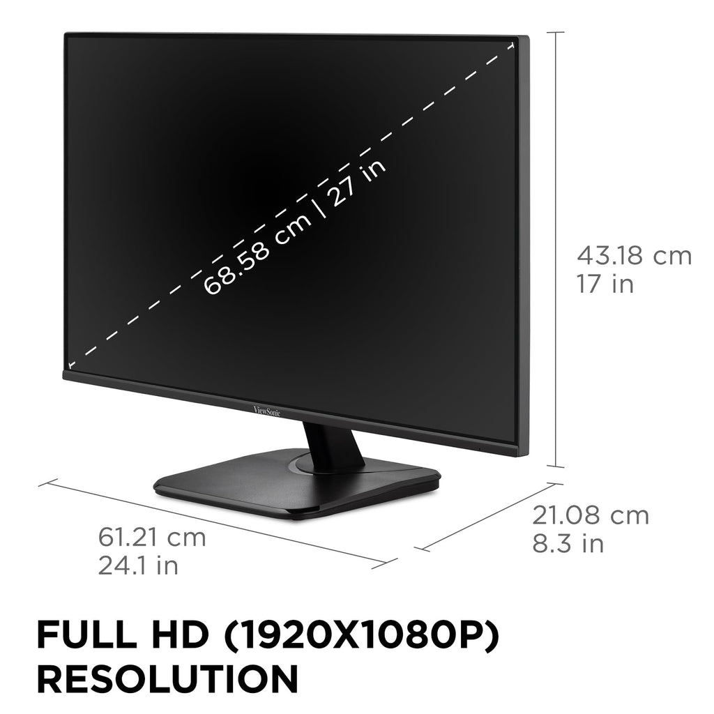 ViewSonic VA2756A-MHD 27 Inch Full HD Computer Monitor, IPS 120Hz Display