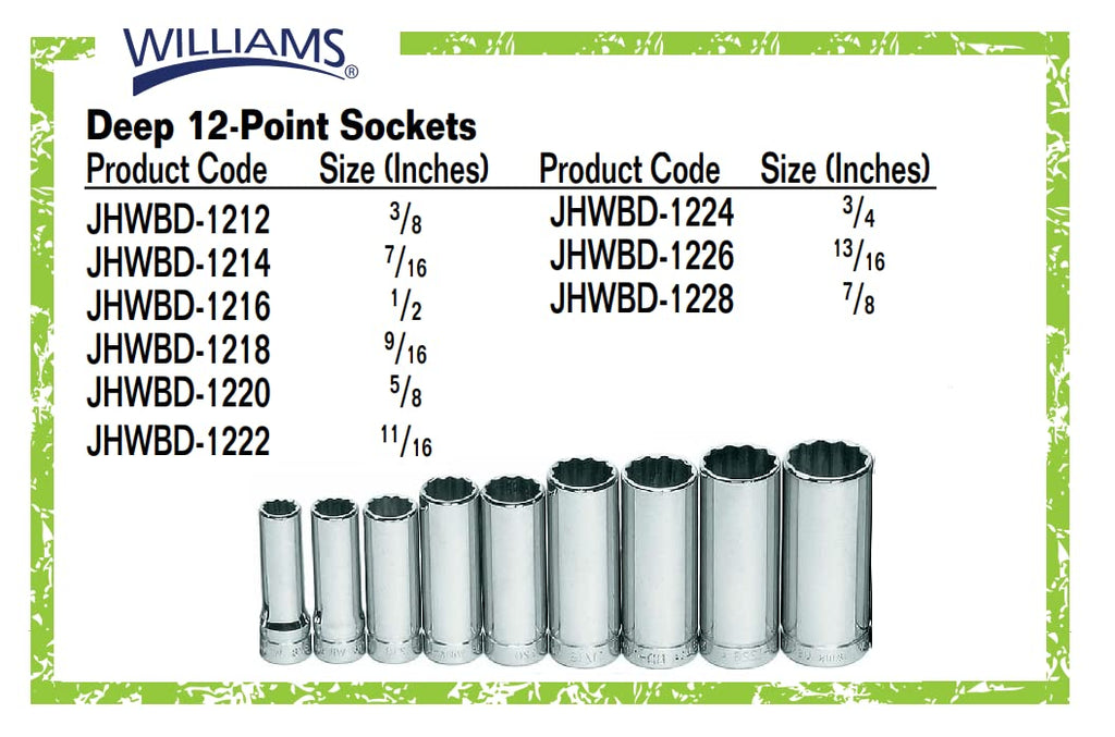 Williams WSB-23FTB 23-Piece 3/8-Inch Drive Socket and Drive Tool Set with Toolbox