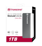 Transcend 1TB StoreJet 25C3N Portable HDD, Sleek Aluminum Case, Type-A