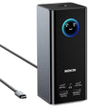MOKiN USB C Docking Station 3 Monitors, 17-in-1 Triple Display Docking Station with 3 HDMI & 2 DP, 10G USB A/C, Gigabit Ethernet, 100W PD, Smart Display, SD/microSD, for Mac/Dell/Hp(Driver Required)