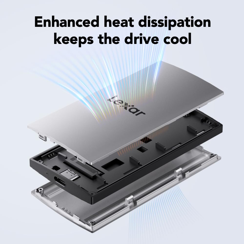 Lexar 2TB ES3 External SSD, 1050MB/s Read, USB-C, Sleek & Sturdy