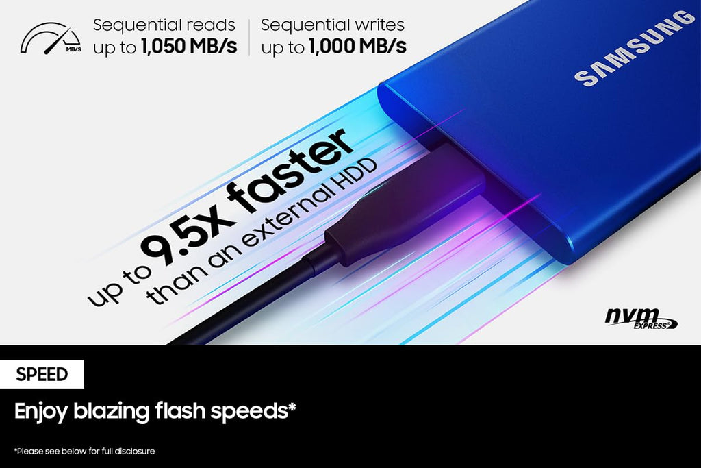 SAMSUNG T7 Portable SSD, 2TB External Solid State Drive, Speeds Up to 1,050MB/s, USB 3.2 Gen 2, Reliable Storage for Gaming, Students, Professionals, MU-PC2T0R/AM, Red