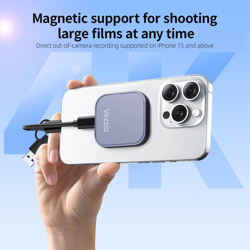 Vezzio Magnetic Portable SSD, USB3.2 Gen2 510MB/s, Aluminium Alloy