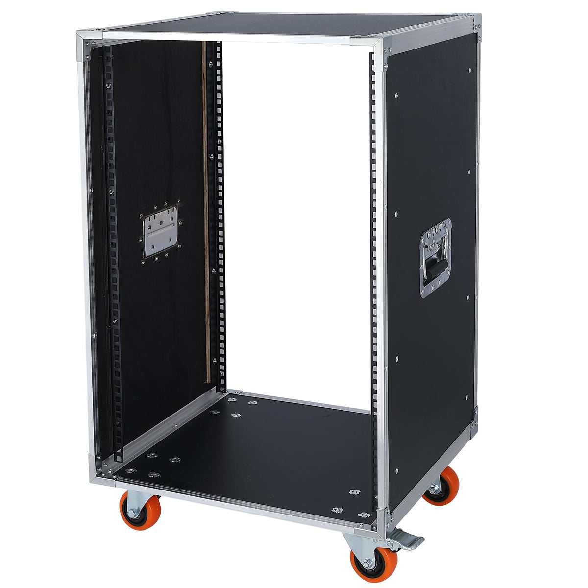 AV Gear Rack 6U Home Audio & Video Stage Stereo Equipment Storage Cabinet Stand On Wheels - Mobile Floor Standing - 6U 19in Server IT Network Data Devices Storage Rack Cabinet