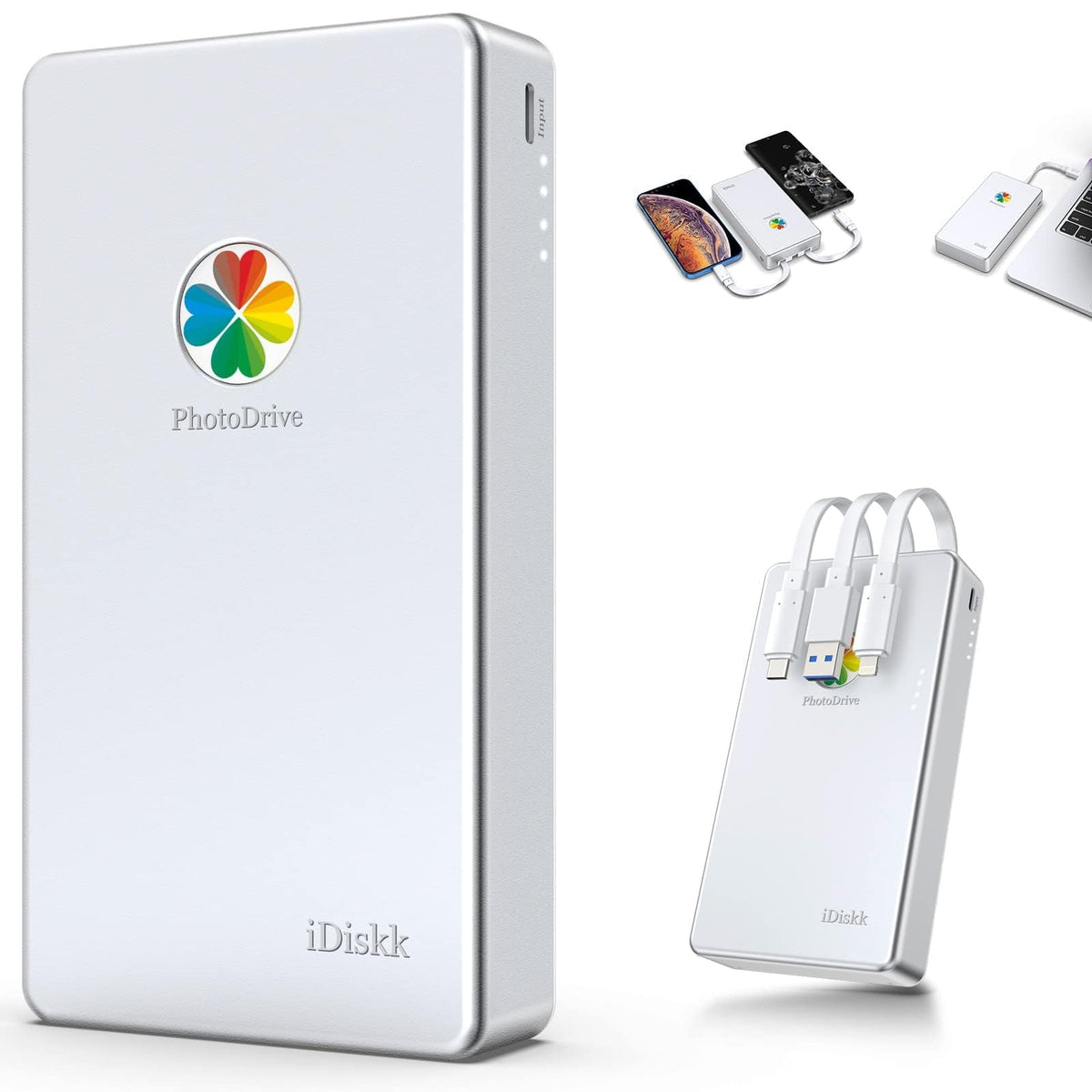 iDiskk MFi Certified 2TB External Hard Drive for iPhone,iPad,MacBook,PC,Photo Storage Phone Drive for Android Mobile to Backup Photos | Video | Files (auto Backup) for iPhone 18/17/16/15/14/13/12