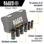 Klein Tools 660KIT2 6-in-1 Impact Socket Set, 8-Piece