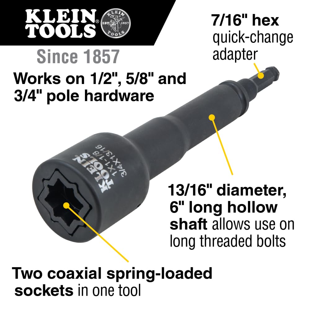 Klein Tools 660KIT2 6-in-1 Impact Socket Set, 8-Piece