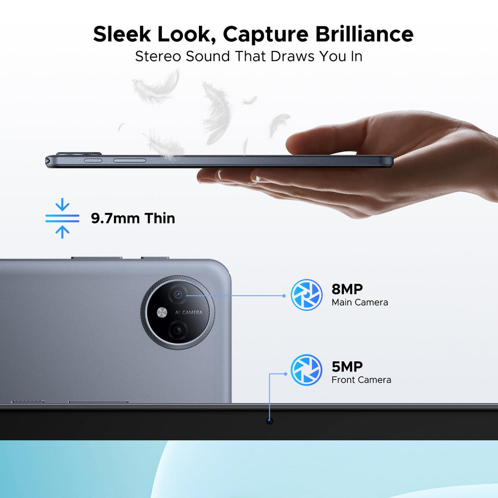 P10 Android 16 Tablet, 10 Inch Tablet, 48GB RAM+128GB ROM/2TB TF, Gemini AI, 90Hz Display, 7000mAh, OTG, 5G WiFi, Face ID, OTG, GPS, 3.5mm Jack, Widevine L1, Tablets with Keyboard