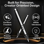 C1 Wireless Ultrasonic Cutter, 40,000Hz Electric Craft Knife, 3 Power Modes & LED, Portable Hobby Tool for 3D Print Support Removal, Plastic Model, Leather, Wood & DIY Makers