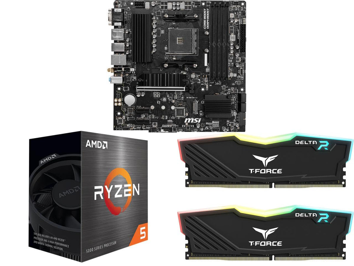 NEWEGG Motherboard CPU Memory Combo - B550-F ATX Motherboard Bundle with Ryzen 5 5500 6-Core 3.6 GHz CPU and 16GB (2 x 8GB) 288-Pin PC RAM DDR4 3200 Desktop Memory