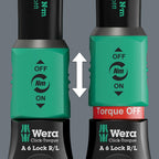 Wera 05075694001 Click-Torque Lock A 6 R/L Torque wrench, adjustable, Torque Lock function, continuous bit mounting (1/4"), 2.5-25 Nm, 1/4" x 2.5-25 Nm