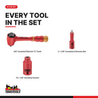 Teng Tools 18 Piece 3/8 Drive Insulated Socket Set Foam2 - TEDV3818