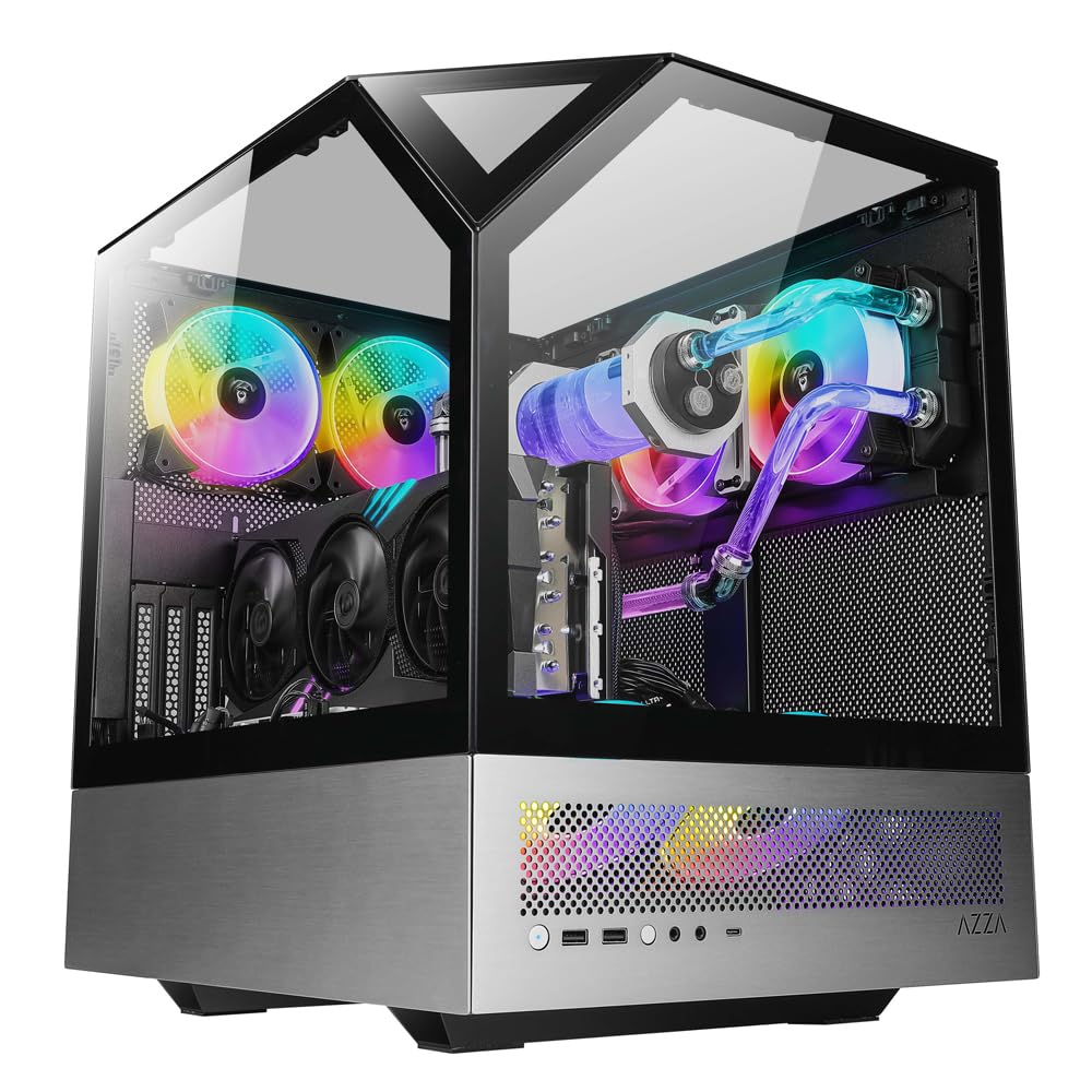 AZZA CSAZ-810 Sanctum ATX Case/Gaming/ATX Mid-Tower/Computer Case/Tempered Glass Panel