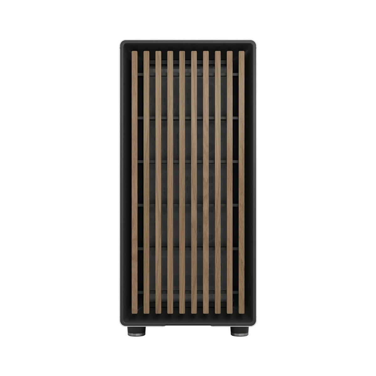 Fractal Design North Chalk White Tempered Glass Clear - Genuine Oak Wood Front - Glass Side Panel - Two 140mm Aspect PWM Fans Included - Type C USB - ATX Airflow Mid Tower PC Gaming Case