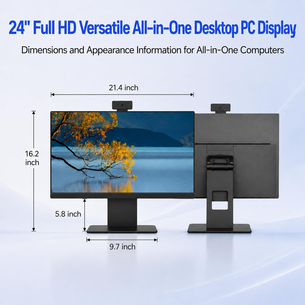 24" FHD All in One Desktop Computer, i5 CPU Up to 3.2 GHz,8GB RAM 256GB SSD
