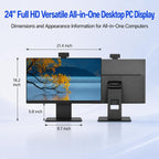 24" FHD All in One Desktop Computer, i5 CPU Up to 3.2 GHz,8GB RAM 256GB SSD