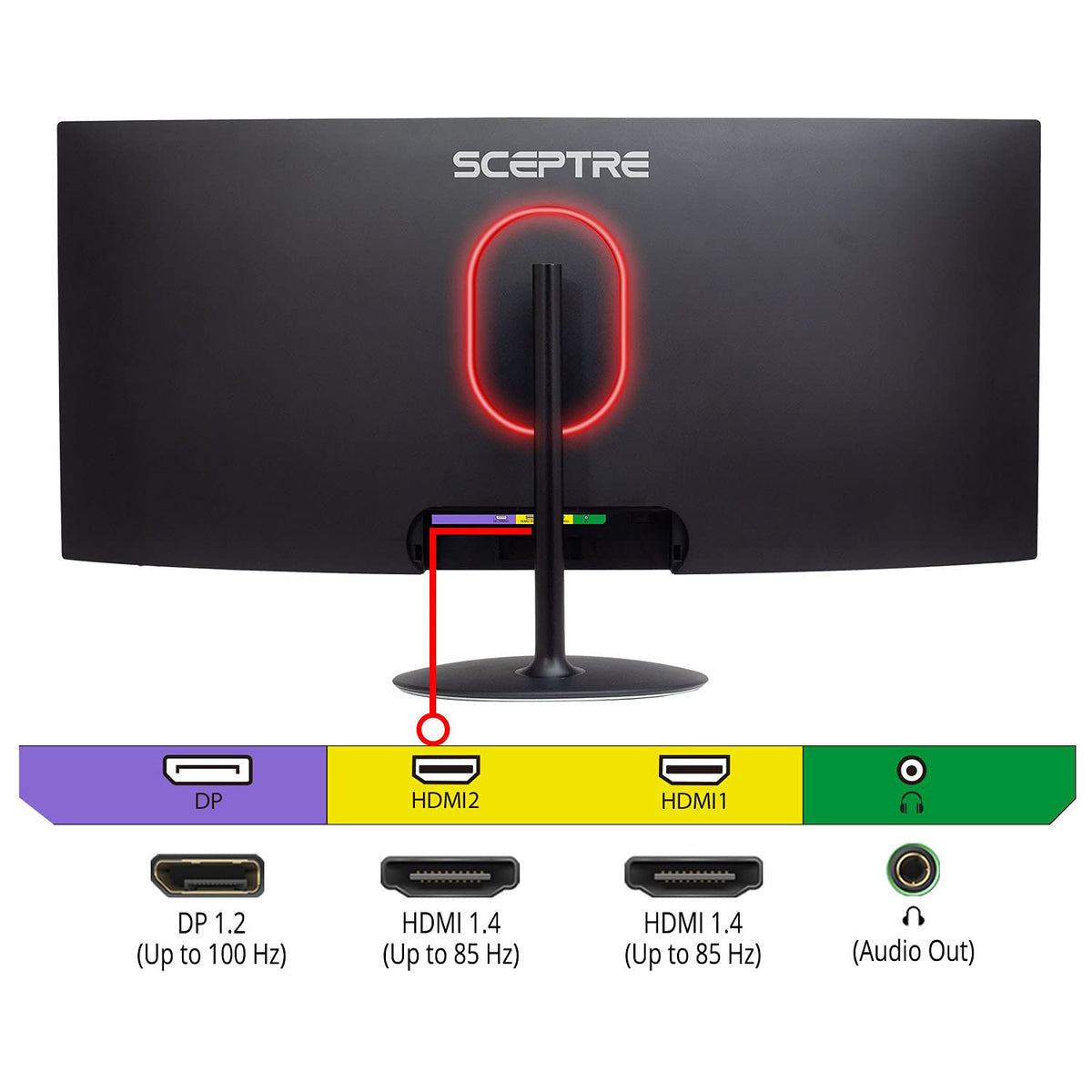 Sceptre 34-inch Curved UltraWide 21: 9 Creative LED Monitor 2560x1080 Frameless HDMI DisplayPort Up to 100Hz, Machine Black 2020 (C345W-2560UN)