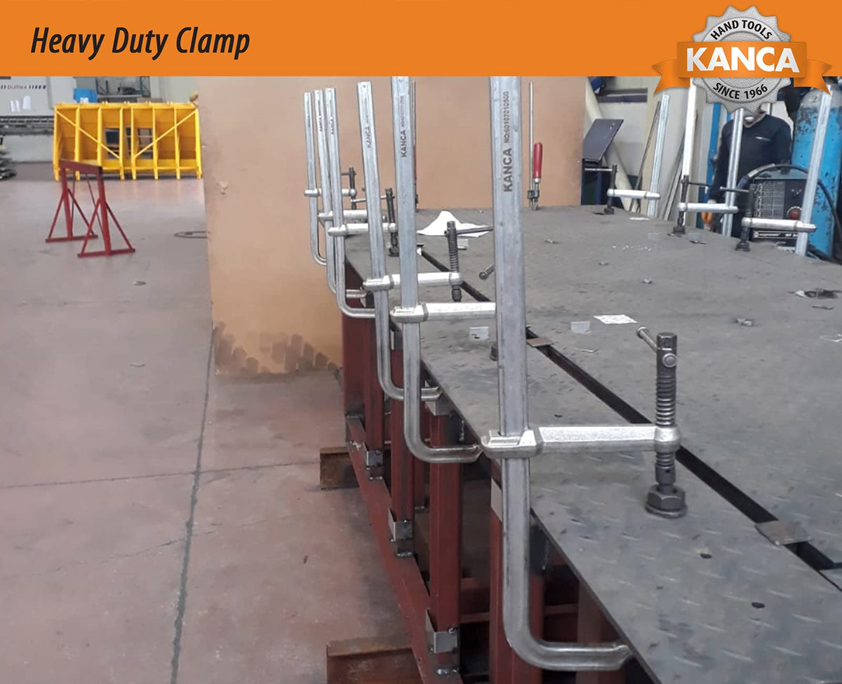 KANCA- HDC-1200 Heavy Duty Clamps, Clamping Force 12,000 N, Opening 48 INCH, Drop-Forged F-Clamp, Welding Tools, Bar Clamp, 1200 MM