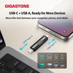 Gigastone USB-C External SSD 1TB Gaming iPhone15 USB3.2 Gen2 1,050MB/s USB-A&C Dual Portable Solid State Drive MacBook iPad Laptop Smartphone SSD Backup Hard Drive for PS5 Console