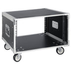 AV Gear Rack 6U Home Audio & Video Stage Stereo Equipment Storage Cabinet Stand On Wheels - Mobile Floor Standing - 6U 19in Server IT Network Data Devices Storage Rack Cabinet