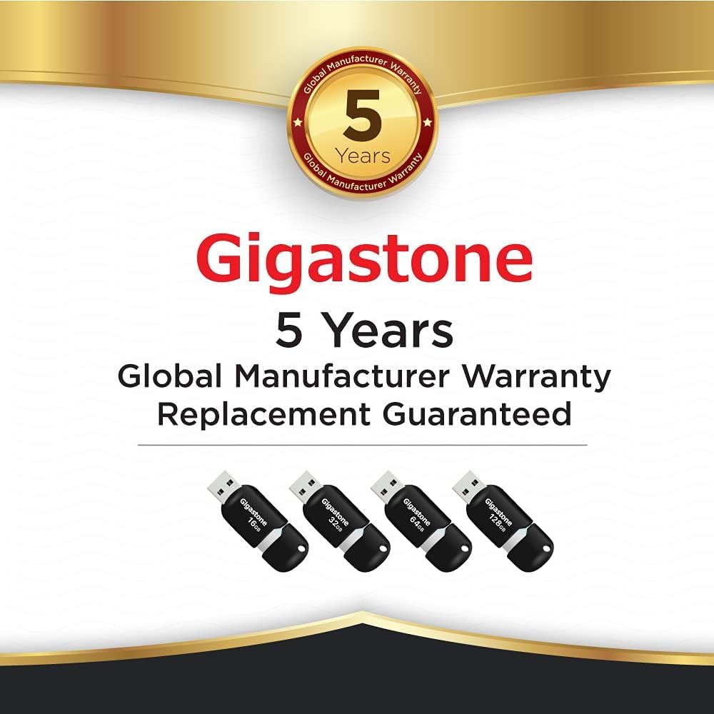 [Gigastone] V10 128GB 5-Pack USB 2.0 Flash Drive Thumb Drive Memory Stick Pen Drive Retractable Design (Random Color)