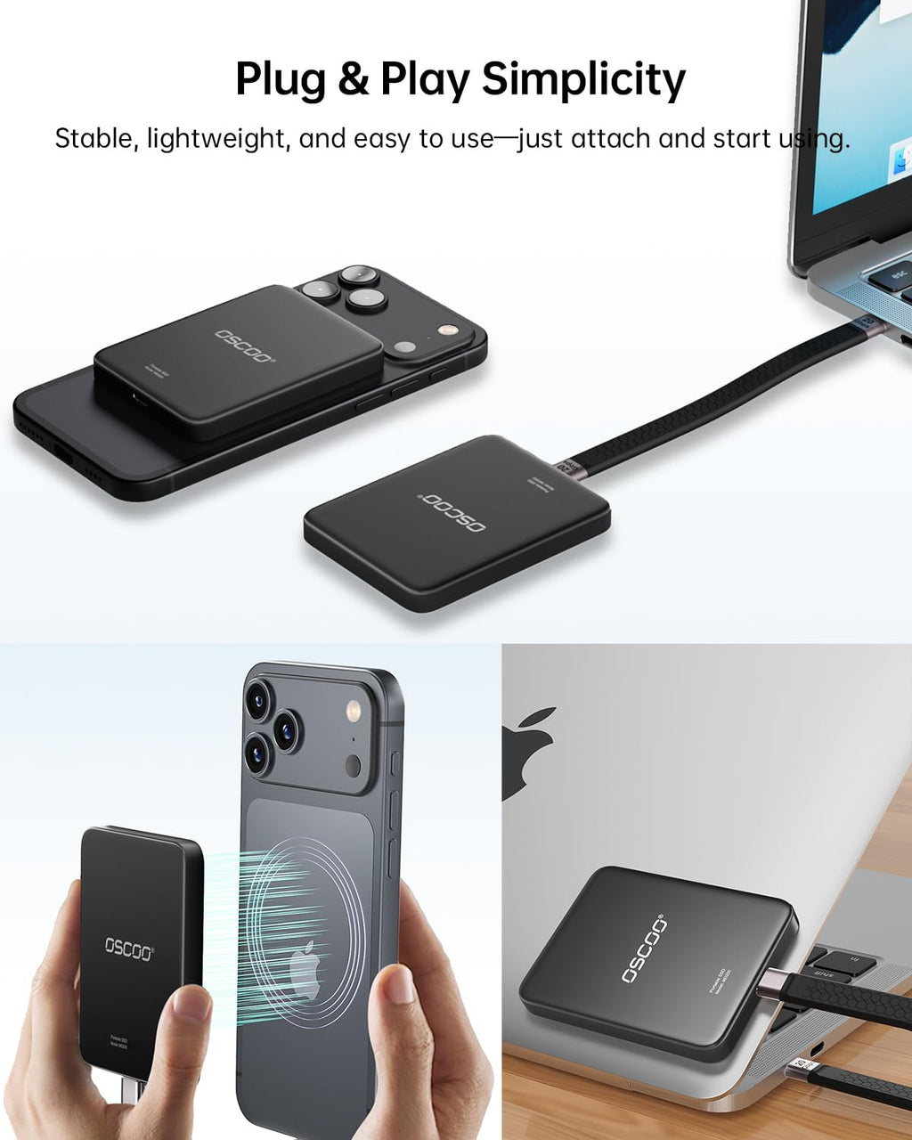 1TB Magnetic Portable SSD, Up to 2000MB/s – External Solid State Drive
