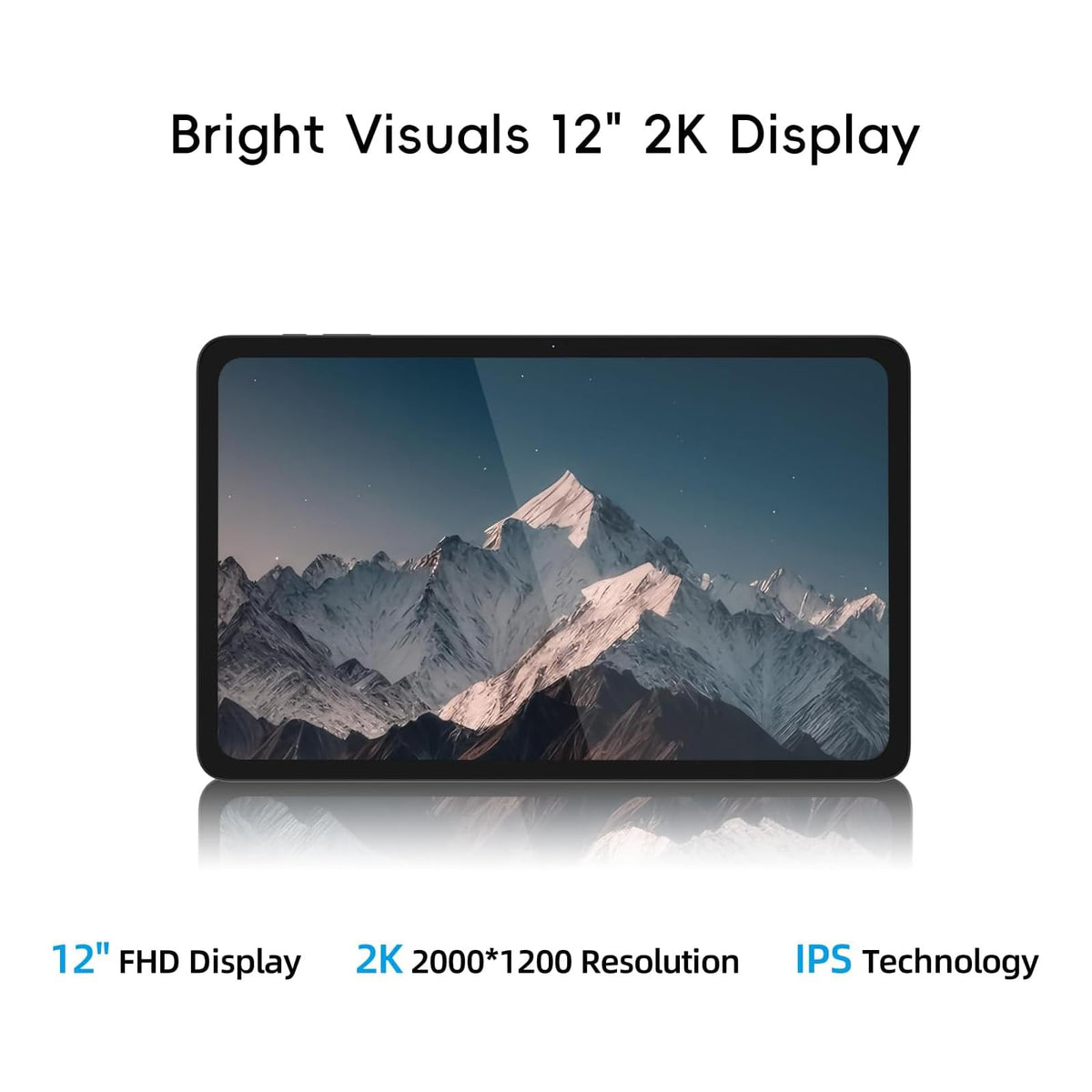 2-in-1 Laptop/Tablet, 12" 2K FHD IPS Touchscreen, 12GB RAM 256GB SSD