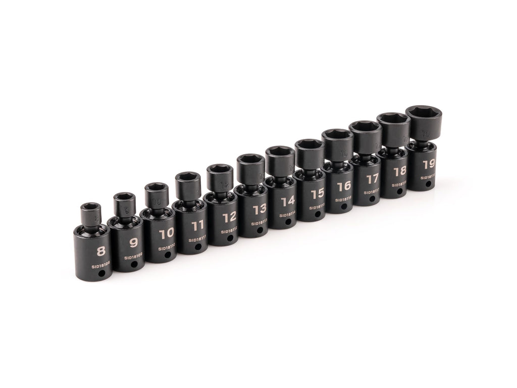 TEKTON 3/8 Inch Drive Universal Joint Impact Socket Set | SID97003