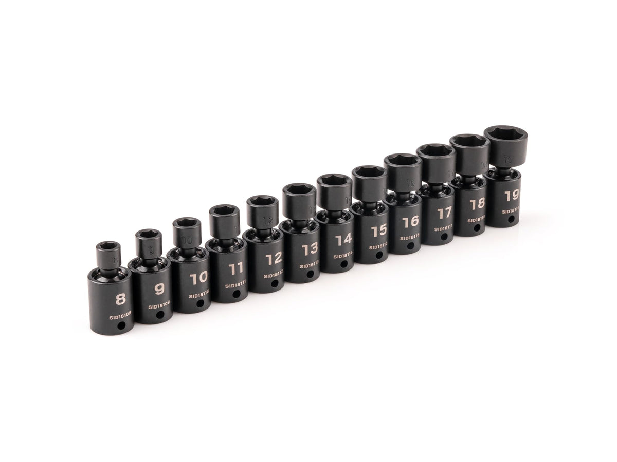 TEKTON 3/8 Inch Drive Universal Joint Impact Socket Set | SID97003