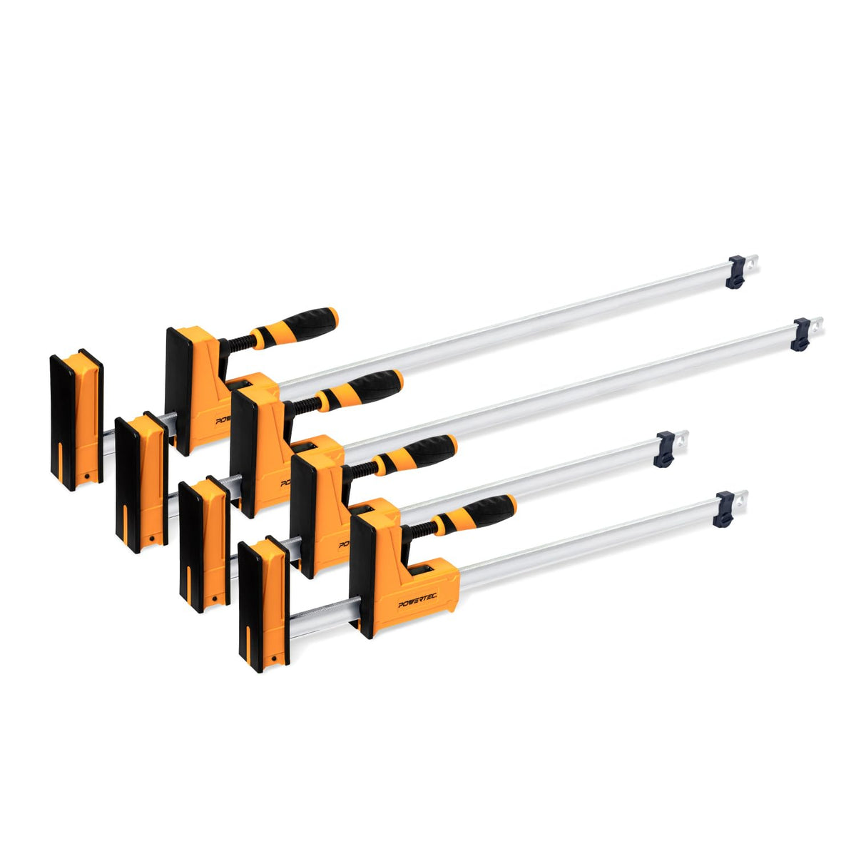 POWERTEC 71602-P4, 8PK, Woodworking Parallel Clamps 48-Inch | Jaw Bar Clamp Spreader Tool