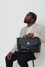 Islander The Laptop Bag - Made of Microfibre Leather & Harris Tweed