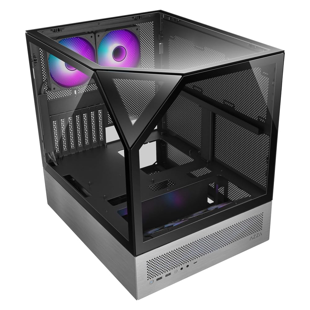 AZZA CSAZ-810 Sanctum ATX Case/Gaming/ATX Mid-Tower/Computer Case/Tempered Glass Panel