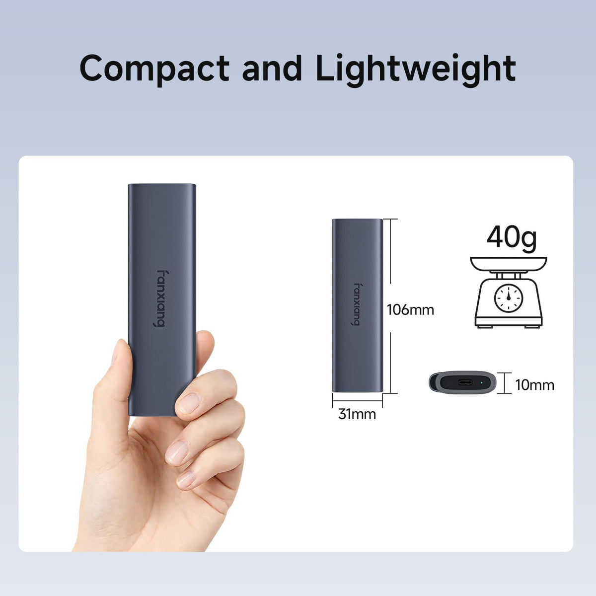 1TB External SSD - Portable SSD External Solid State Drive, 1000MB/s