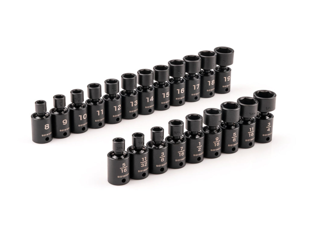 TEKTON 3/8 Inch Drive Universal Joint Impact Socket Set | SID97003