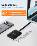 1TB Magnetic Portable SSD, Up to 2000MB/s – External Solid State Drive