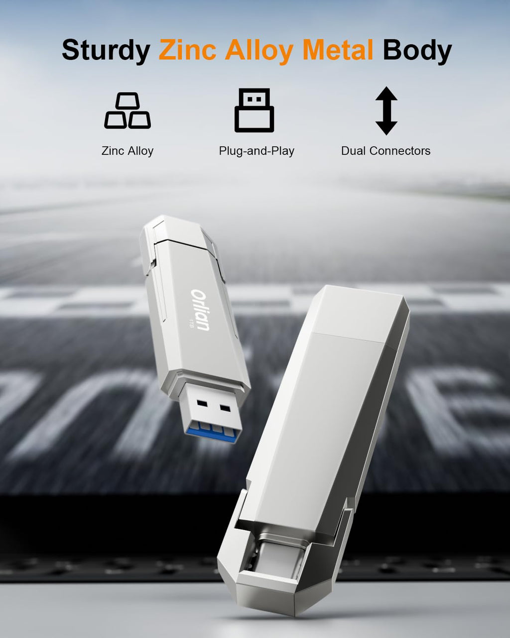 1TB External SSD USB Solid State Drive up to 1000MB/s Dual USB C+A 3. 2 Thumb Drive