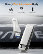 1TB External SSD USB Solid State Drive up to 1000MB/s Dual USB C+A 3. 2 Thumb Drive