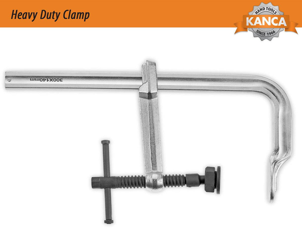 KANCA- HDC-1200 Heavy Duty Clamps, Clamping Force 12,000 N, Opening 48 INCH, Drop-Forged F-Clamp, Welding Tools, Bar Clamp, 1200 MM