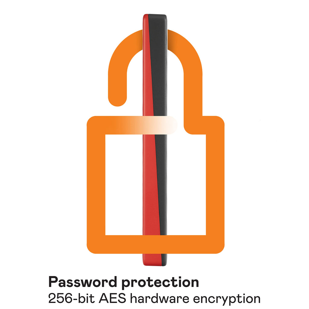 WD 1TB My Passport, Portable External Hard Drive, Red, backup software with defense against ransomware, and password protection, USB 3.1/USB 3.0 compatible - WDBYVG0010BRD-WESN