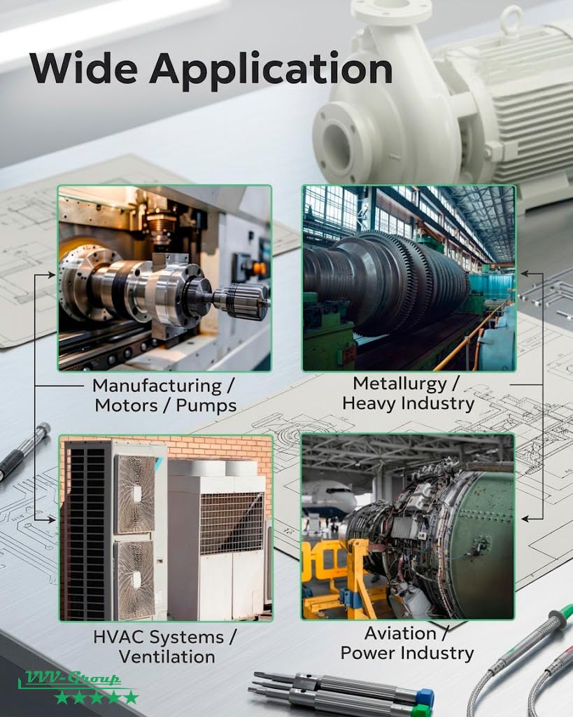 Digital Vibration Meter – VM-422 Industrial Vibrometer with Memory, Acceleration 0.1–199.9 m/s², Velocity 0.1–199.9 mm/s, Displacement 0.001–1.999 mm, 10Hz–4kHz, 500 Data Storage