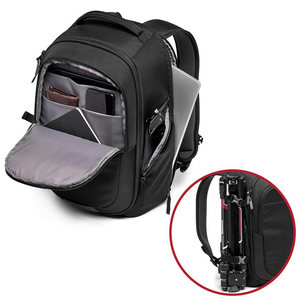 Manfrotto Advanced Gear III Backpack for Camera and Laptop, Backpack for Reflex/Mirrorless Camera with Lenses, with Interchangeable Padded Dividers and Tripod Attachment, Photography Accessories