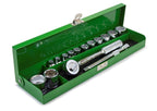 SK Tools USA 3/8" Drive, 20 Piece, 6 Point, Standard Metric Chrome Socket Set in Classic Metal Box: 7MM - 24MM | 94521