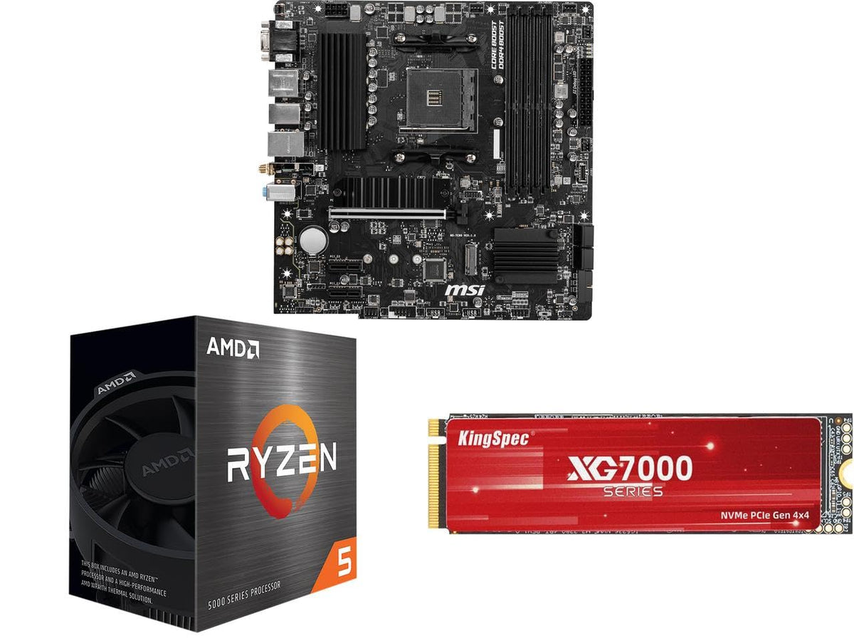 NEWEGG Motherboard CPU Memory Combo - B550-F ATX Motherboard Bundle with Ryzen 5 5500 6-Core 3.6 GHz CPU and 16GB (2 x 8GB) 288-Pin PC RAM DDR4 3200 Desktop Memory