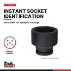 Teng Tools 1-1/2 Inch Drive 55 mm Metric Impact Socket - 912055